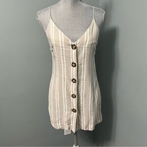 TOPSHOP Striped Linen blend mini dress women’s size 4 summer beach resort wear
